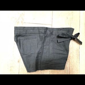 BCBG MaxAzria black linen shorts with bow